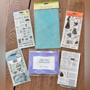 BUNDLE Crafting Stamp, Photo Frame Cards, Adhesive Diamond Wrap